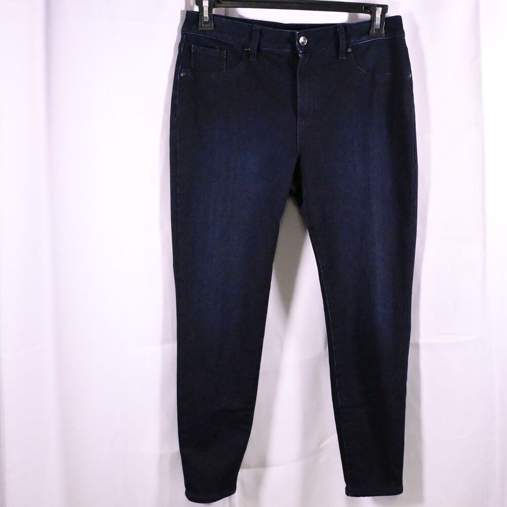 Chico's Women's 1.5R‎ US 10R Navy Skinny Ankle Jeans Mid Rise